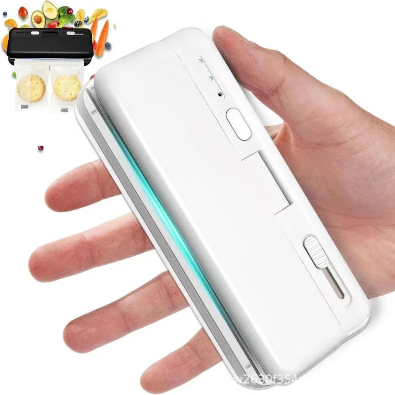 Mini Bag Sealer Cordless USB Rechargeable Built-In Cutter