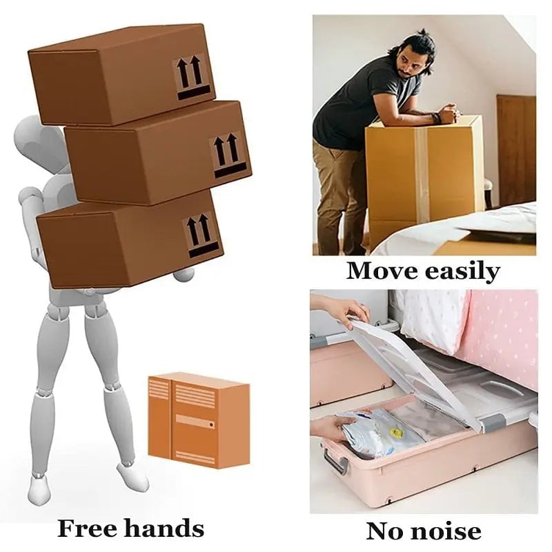 Mini Casters Self-Adhesive 360° Swivel Set of 8
