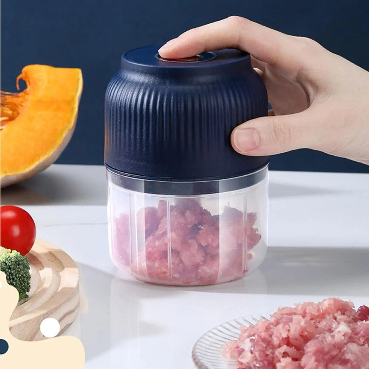 Mini Chopper Stainless Steel Blades USB Rechargeable