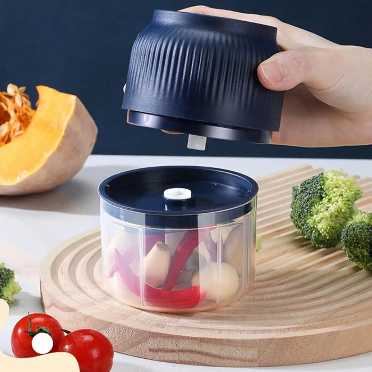 Mini Chopper Stainless Steel Blades USB Rechargeable