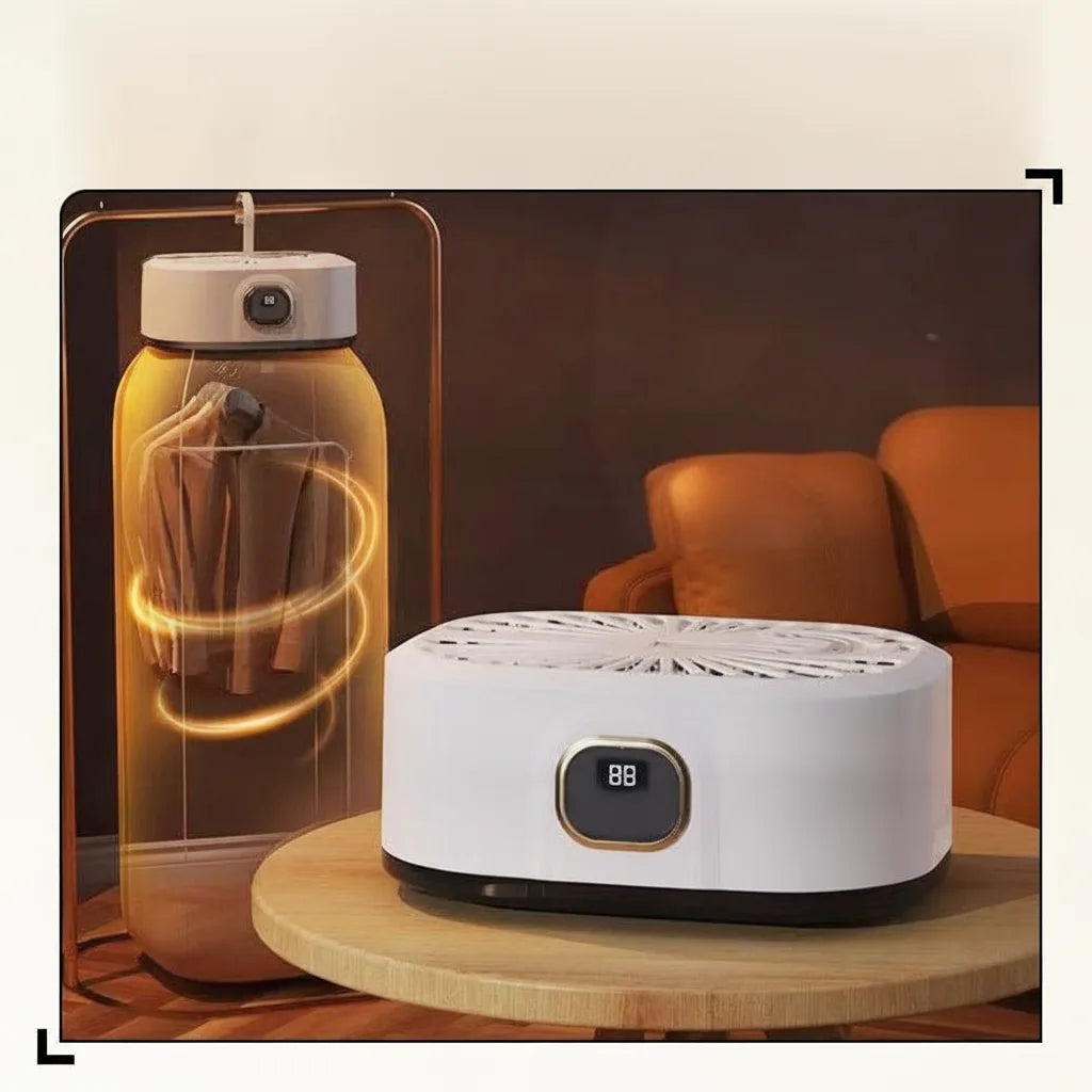 Mini Clothes Dryer Foldable 360° Hot Air Quiet Timer