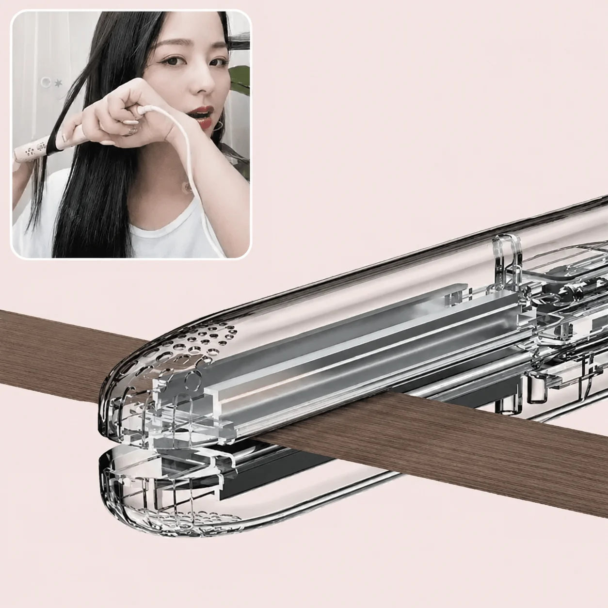 Mini Curling Iron Straightens & Curls USB Powered Ceramic Coating