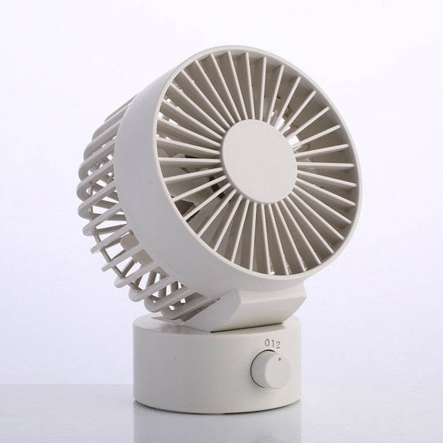 Mini Desk Fan USB-Powered Whisper-Quiet Double Blades