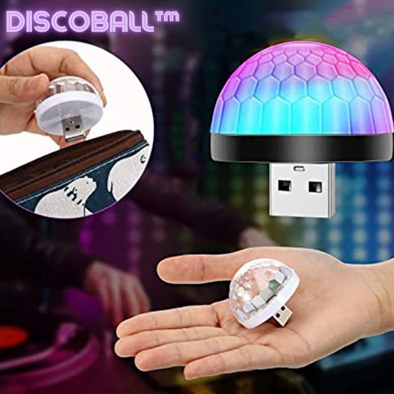 Mini Disco Ball Music-Activated RGB USB-Powered