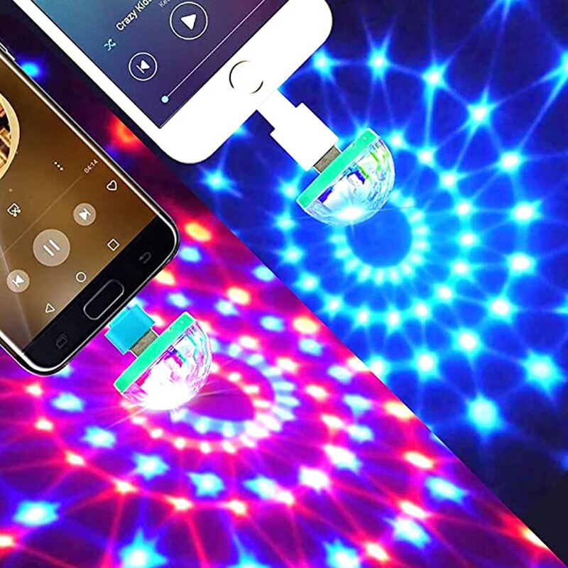 Mini Disco Ball Music-Activated RGB USB-Powered