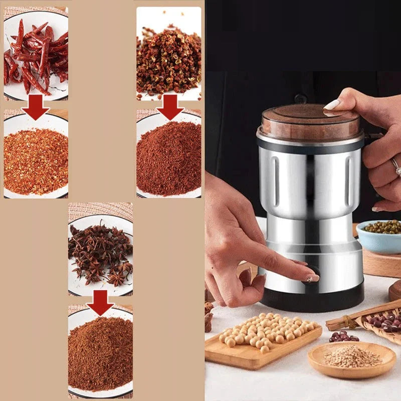 Mini Electric Grinder One-Button Stainless Steel Blades