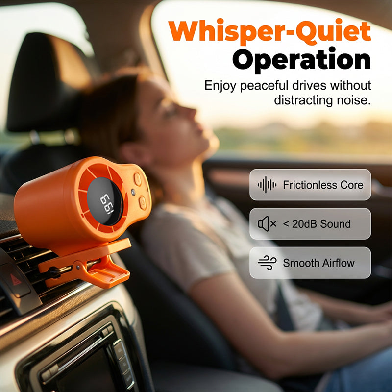Mini Fan Clip-On Vent & Desk Rechargeable Quiet