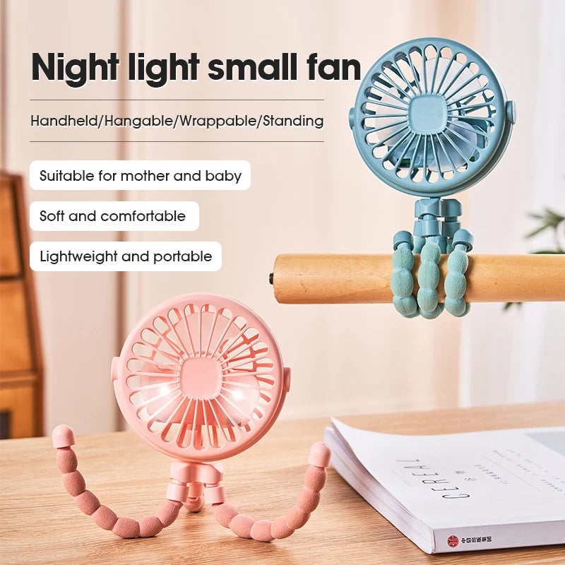 Mini Fan Flexible Tripod USB Powered 3 Speeds