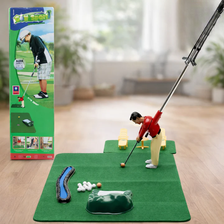 Mini Golf Set Indoor Customizable Obstacles & 6 Clubs
