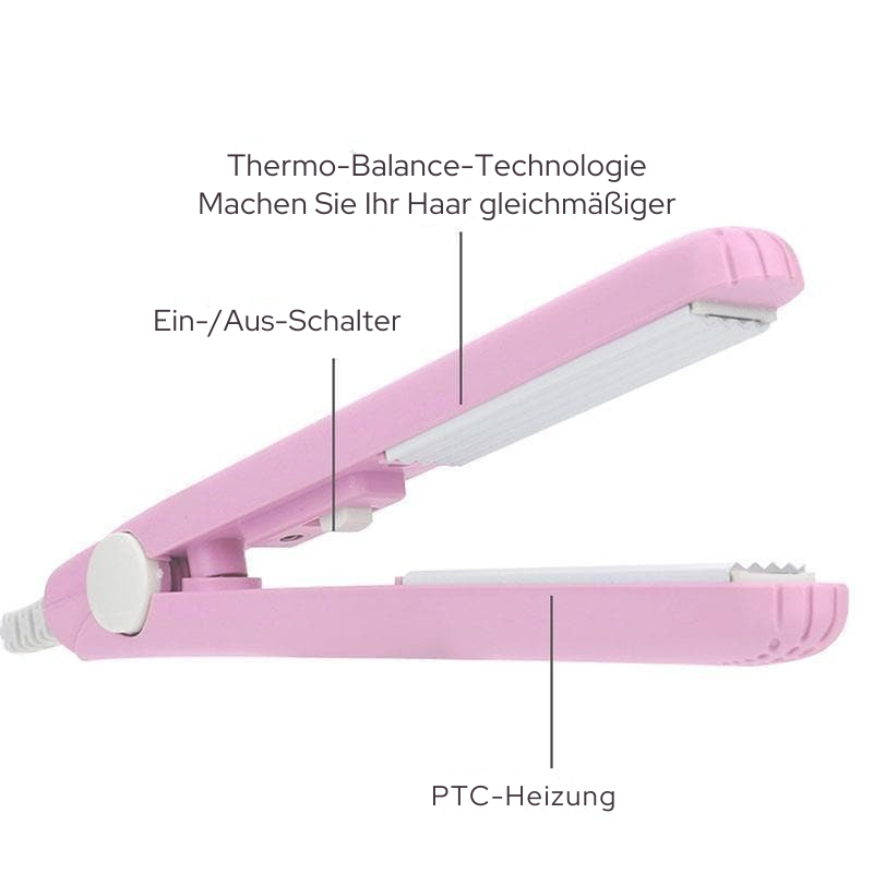 Mini Hair Straightener & Curler Ceramic Plates Travel Ready