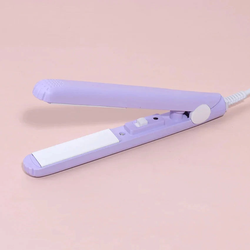Mini Hair Straightener & Curler Tourmaline Ceramic 30s Heat-Up