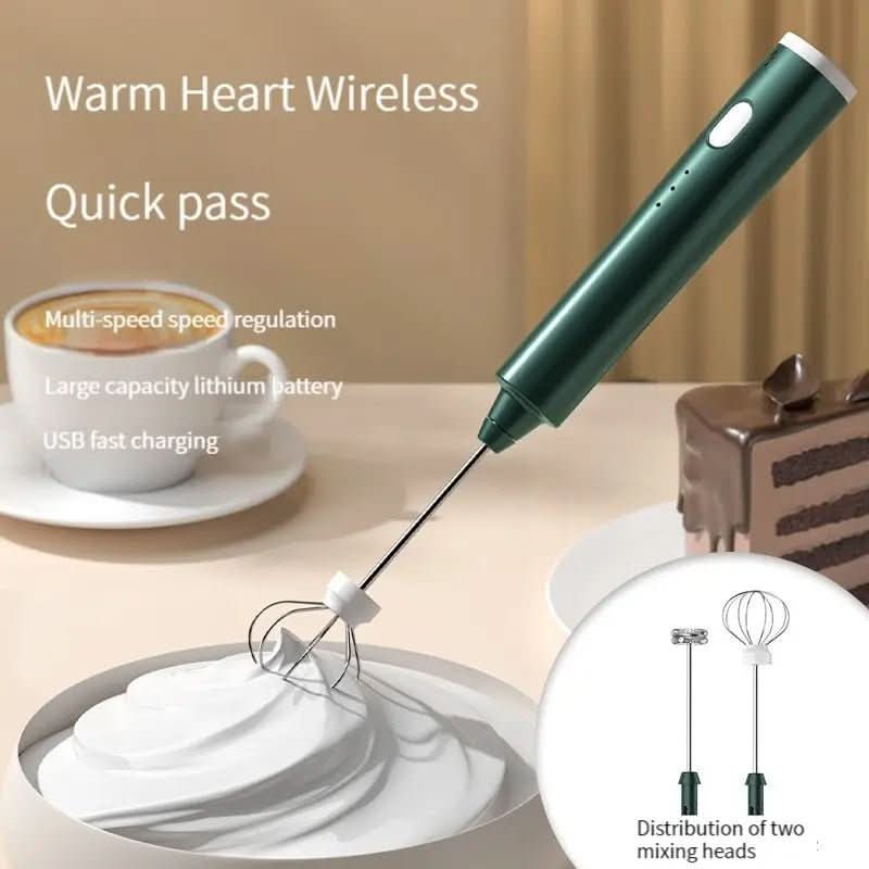 Mini Hand Mixer USB Rechargeable 3 Speeds Stainless Steel Whisk
