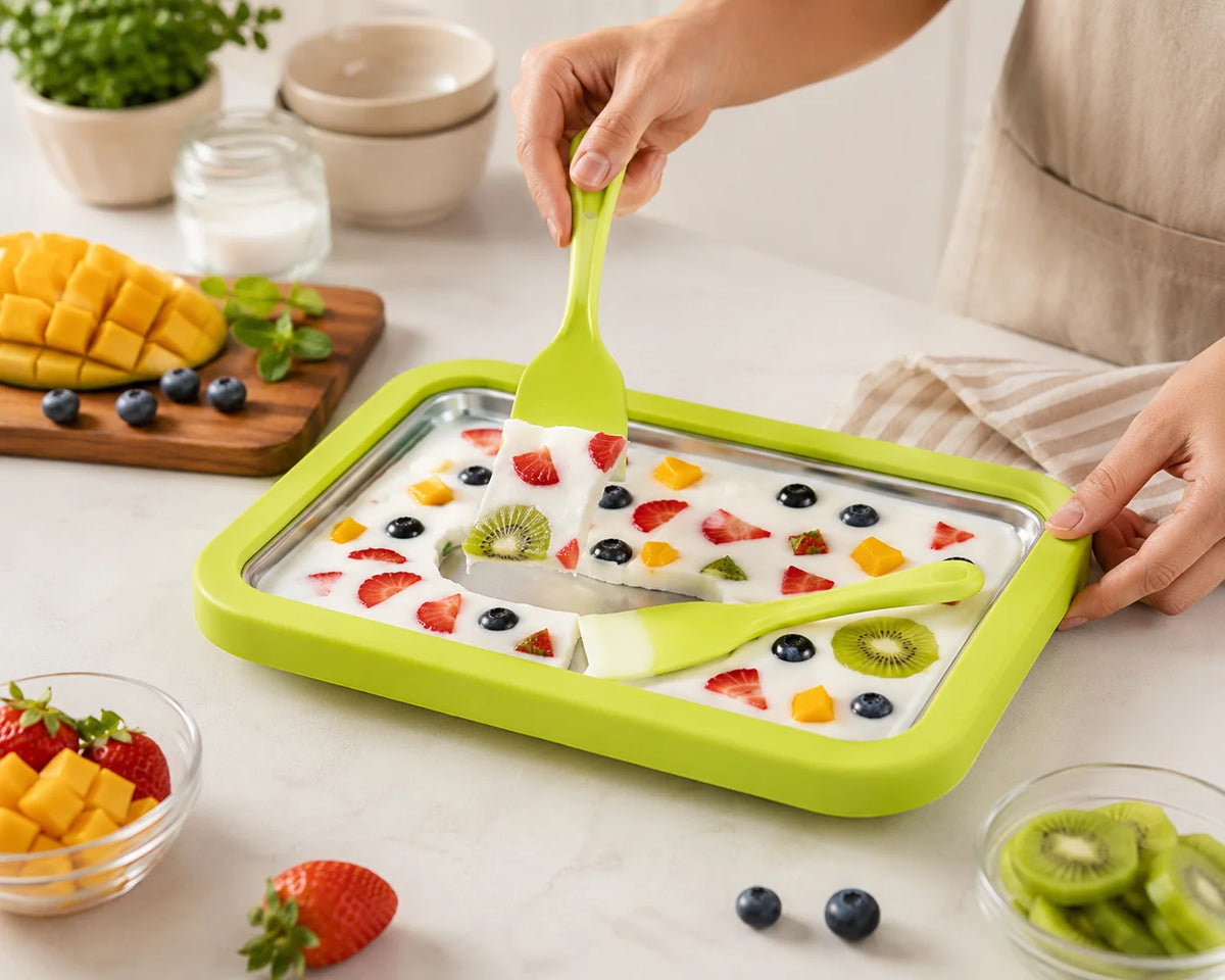 Mini Ice Cream Roll Plate No Electricity Stainless Steel
