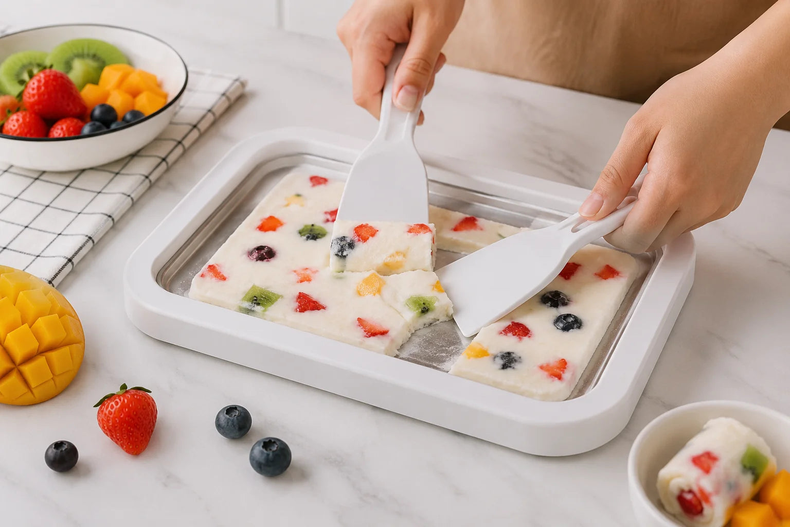 Mini Ice Cream Roll Plate No Electricity Stainless Steel