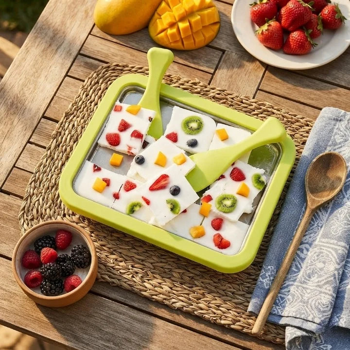 Mini Ice Cream Roll Plate No Electricity Stainless Steel