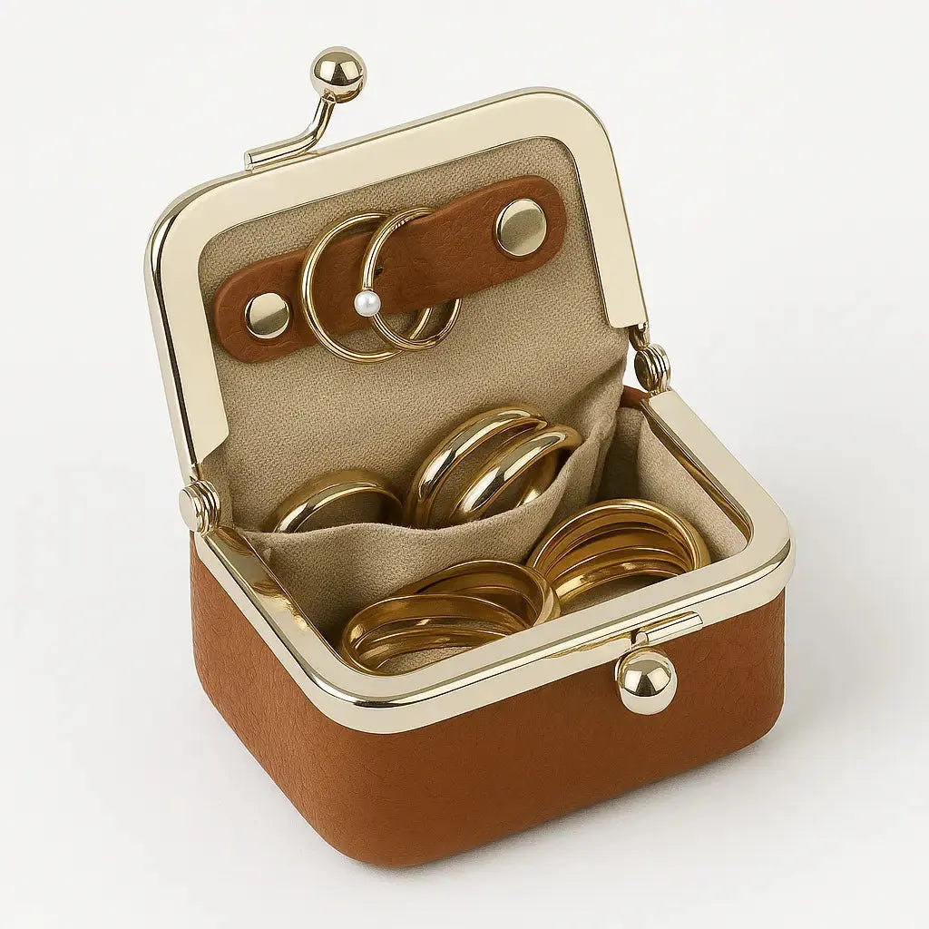 Mini Jewelry Box Faux Leather & Velvet Lined