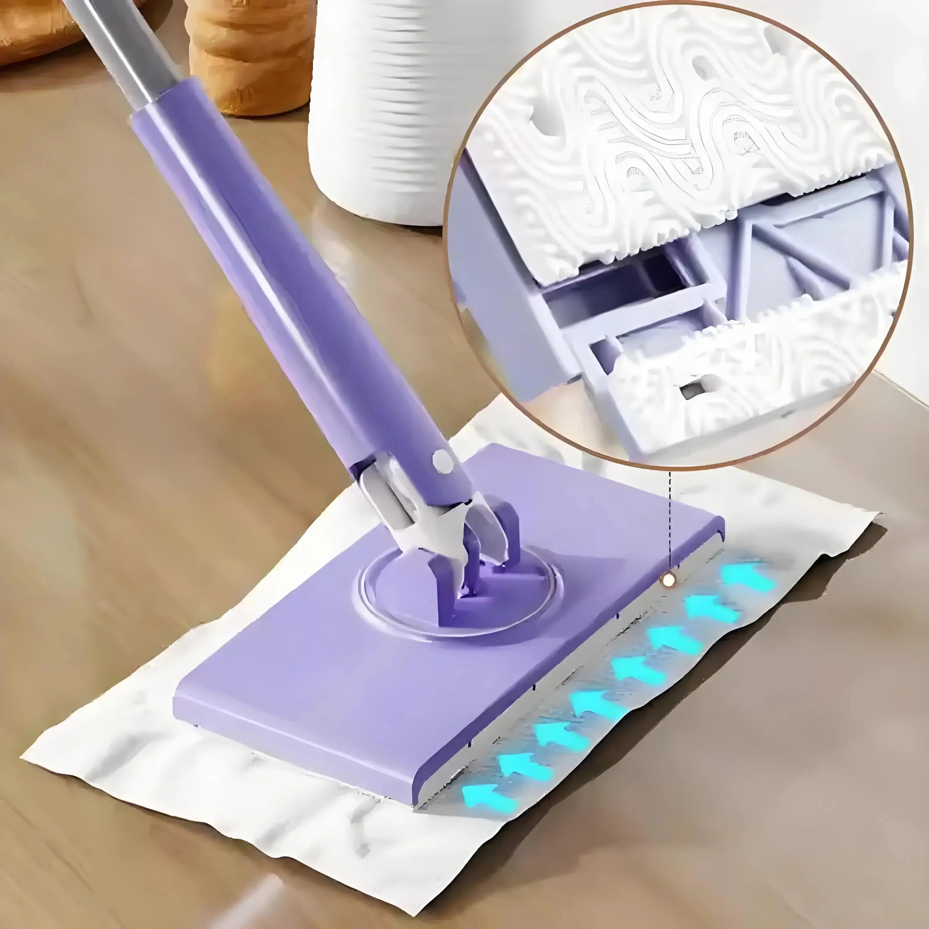 Mini Mop 360° Rotating Head Push-Release & Wall Mount