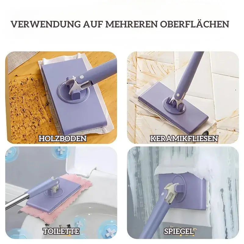 Mini Mop Hands-Free Cloth-Changing 360 Degree Includes 100 Cloths