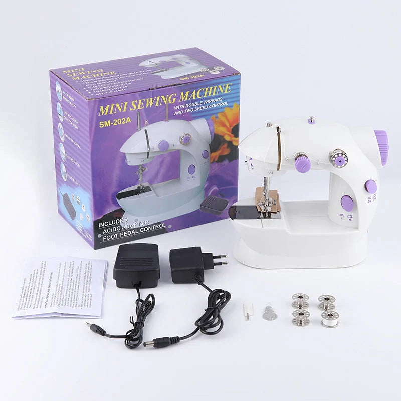 Mini Sewing Machine Double-Thread & Two-Speed Built-In Work Light