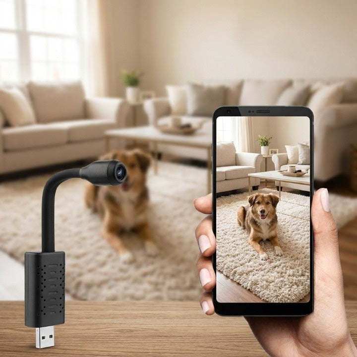 Mini Surveillance Camera Full HD 360-Degree AI Person Detection