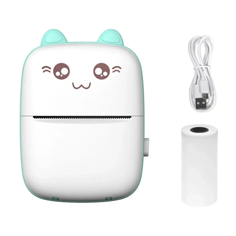 Mini Thermal Printer Ink-Free Bluetooth Rechargeable Battery
