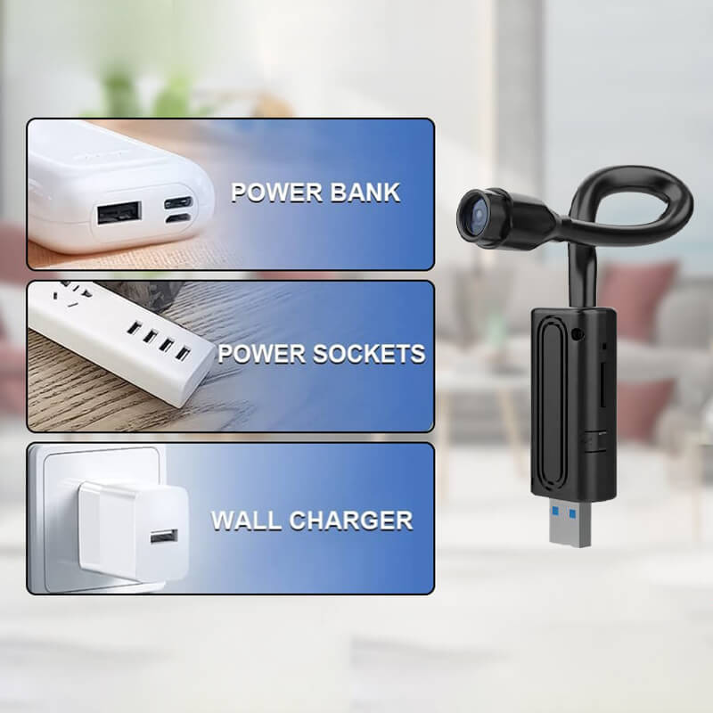 Mini Wi‑Fi Camera 1080P Night Vision 360° Metal Neck