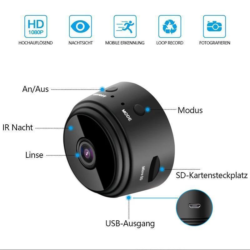 Mini WiFi Surveillance Camera Full HD Wide-Angle Magnetic Mount
