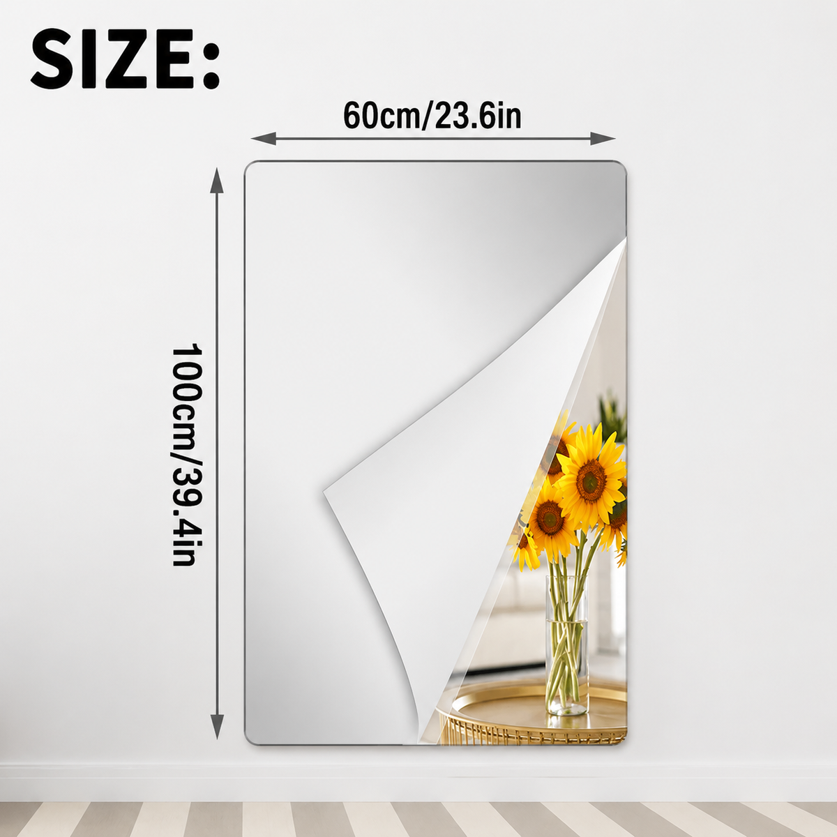 Mirror Film Self-Adhesive Shatterproof Crystal Clear