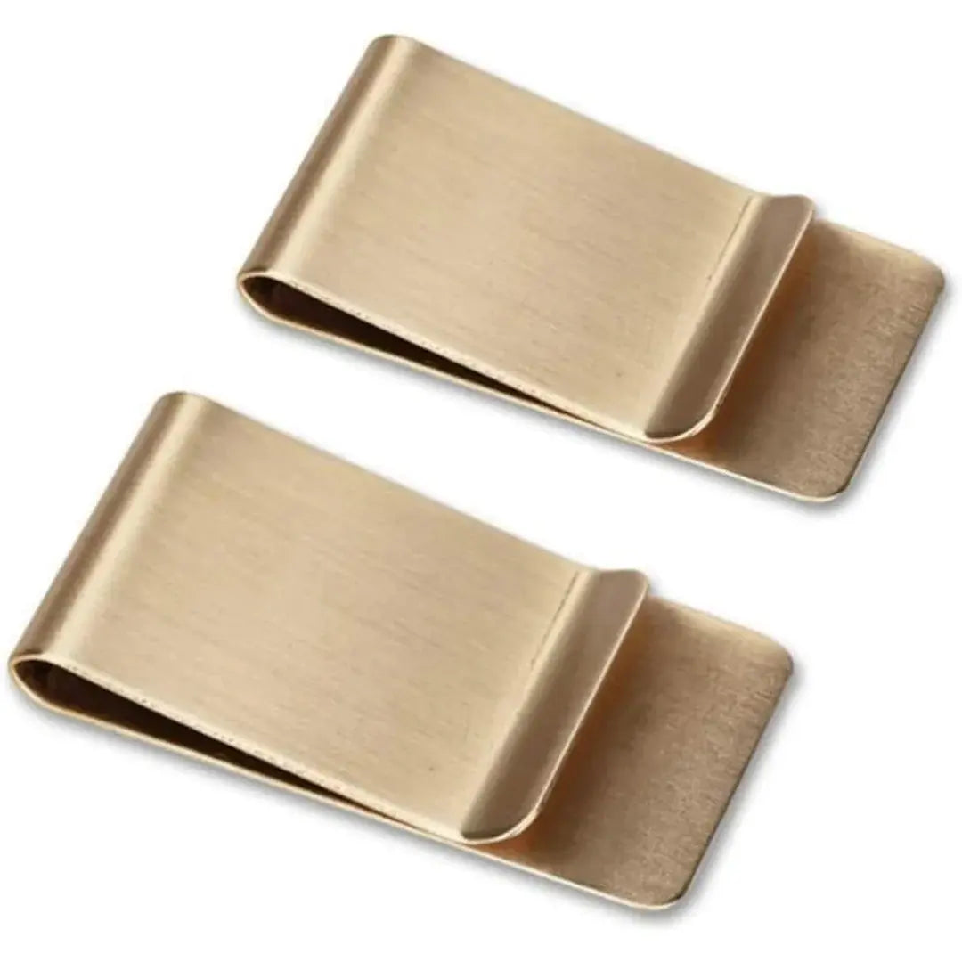 Money Clip Slim Brushed Stainless Steel Secure Spring Tension