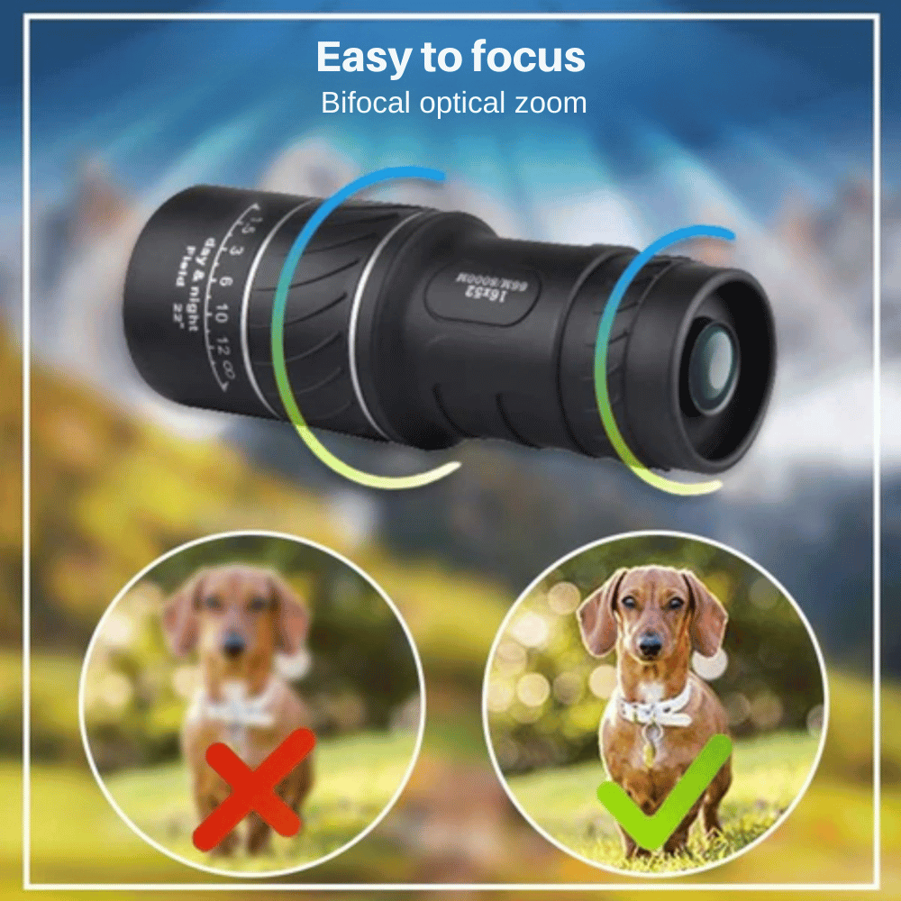 Monocular 16x Magnification BAK4 Prism Waterproof & Fog-Proof