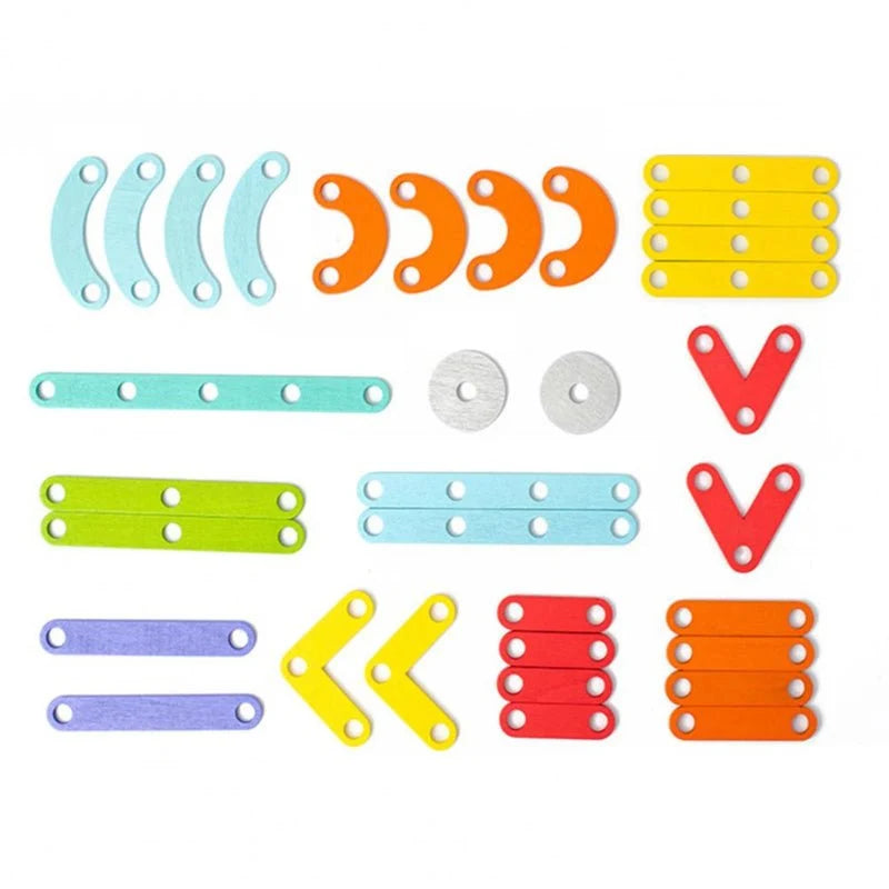Montessori Pegboard Wood & ABS Pieces Template Cards