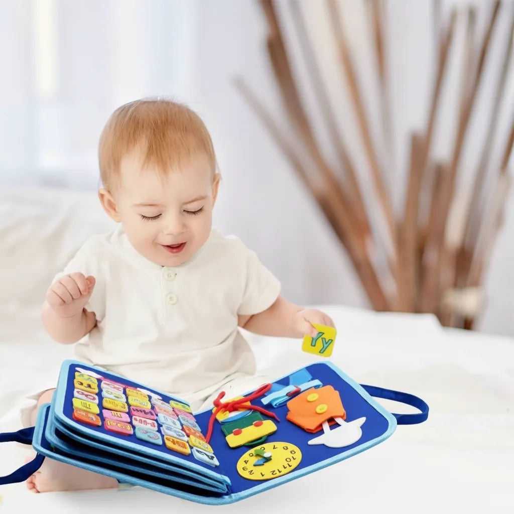 Montessori Sensory Board 15 Activities Wool Travel-Size