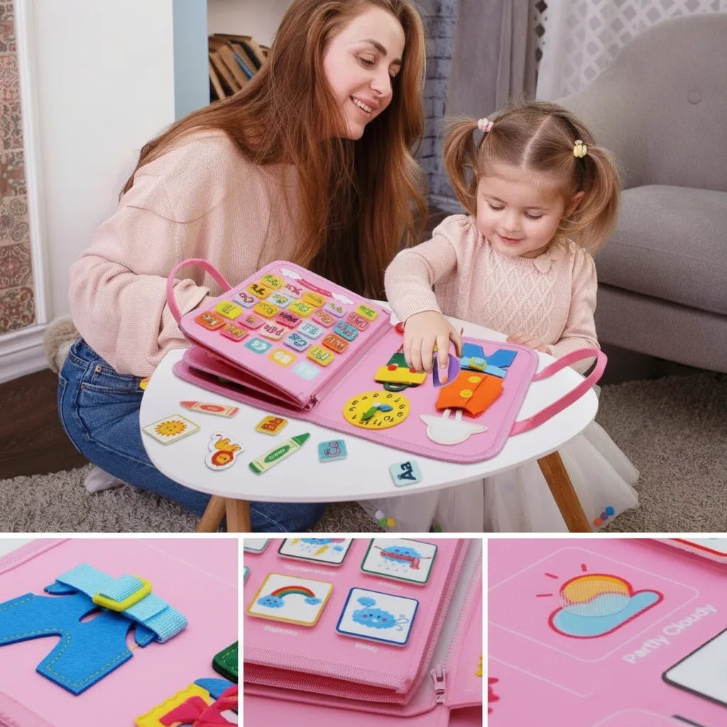 Montessori Sensory Board 15 Activities Wool Travel-Size