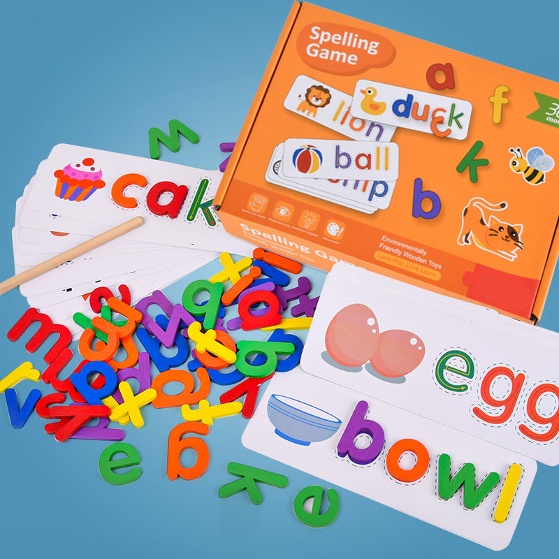 Montessori Spelling Game Set of 52 Eco-Friendly Non-Toxic