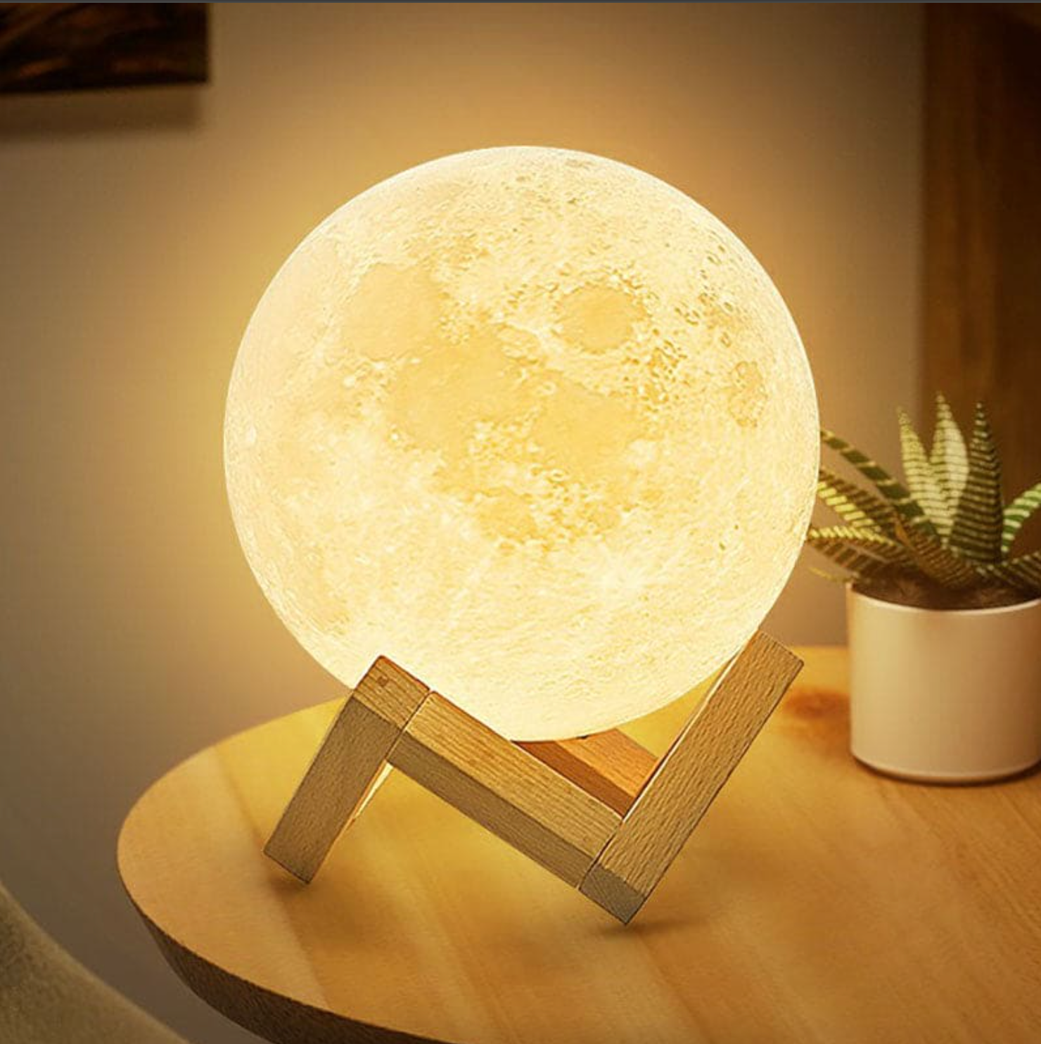 Moon Lamp 16 LED Colors Touch & Remote USB Rechargeable