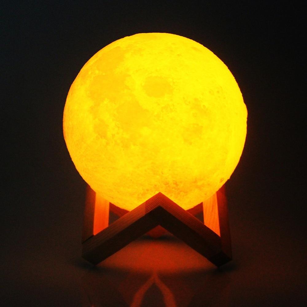 Moon Lamp 3D Crater Touch Dimmer USB Rechargeable