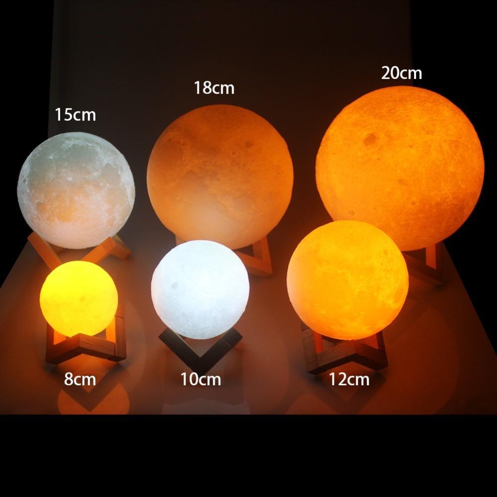 Moon Lamp 3D Crater Touch Dimmer USB Rechargeable
