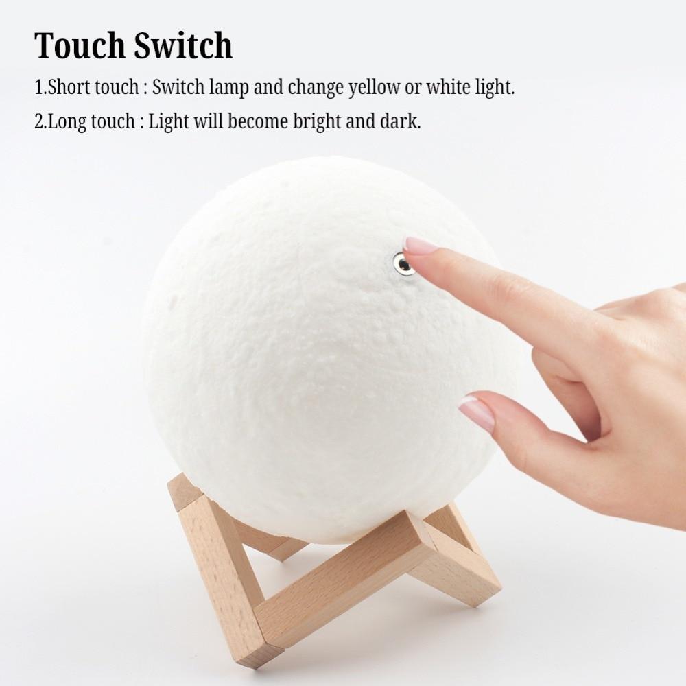 Moon Lamp 3D Crater Touch Dimmer USB Rechargeable