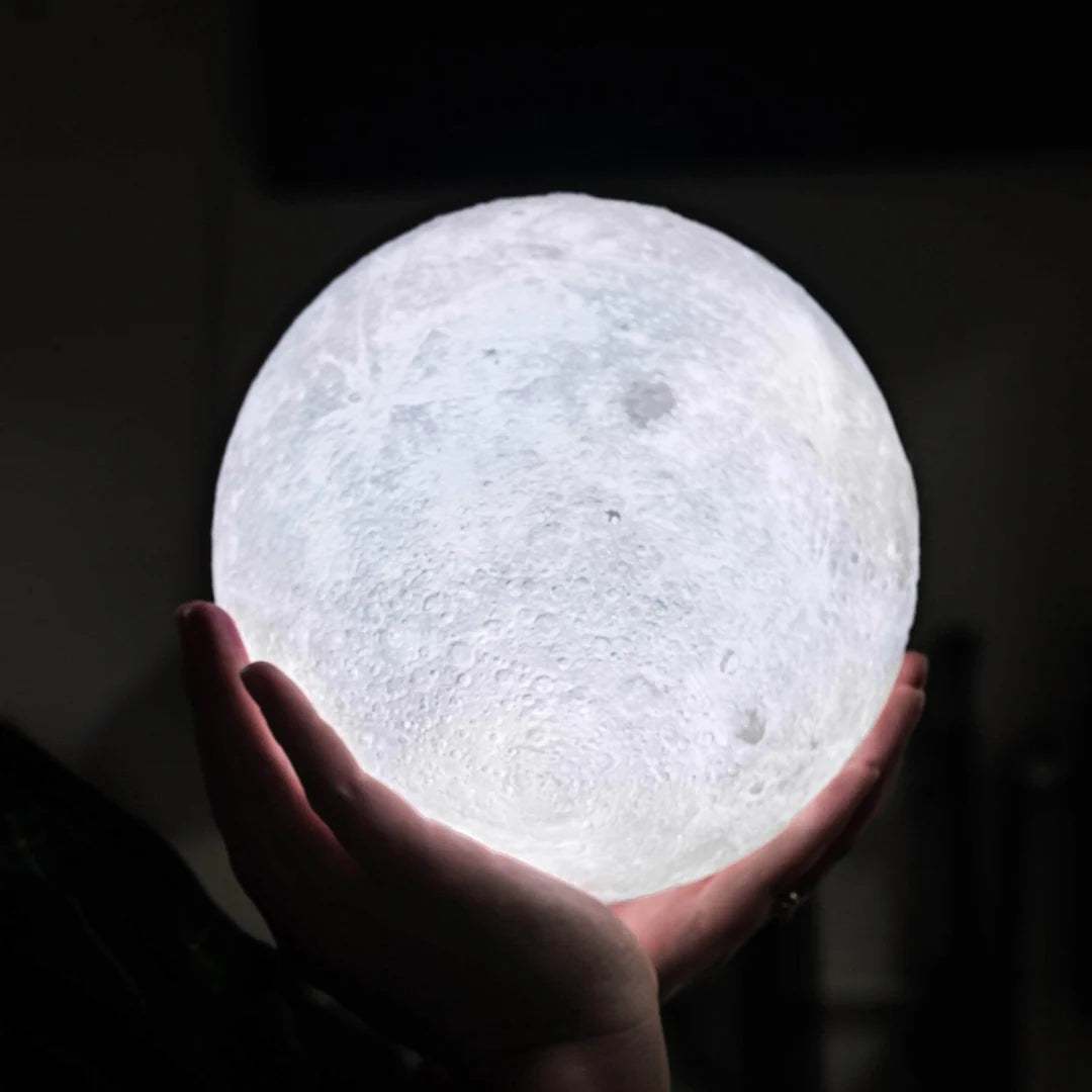 Moon Lamp Touch Control Rechargeable Wooden Stand