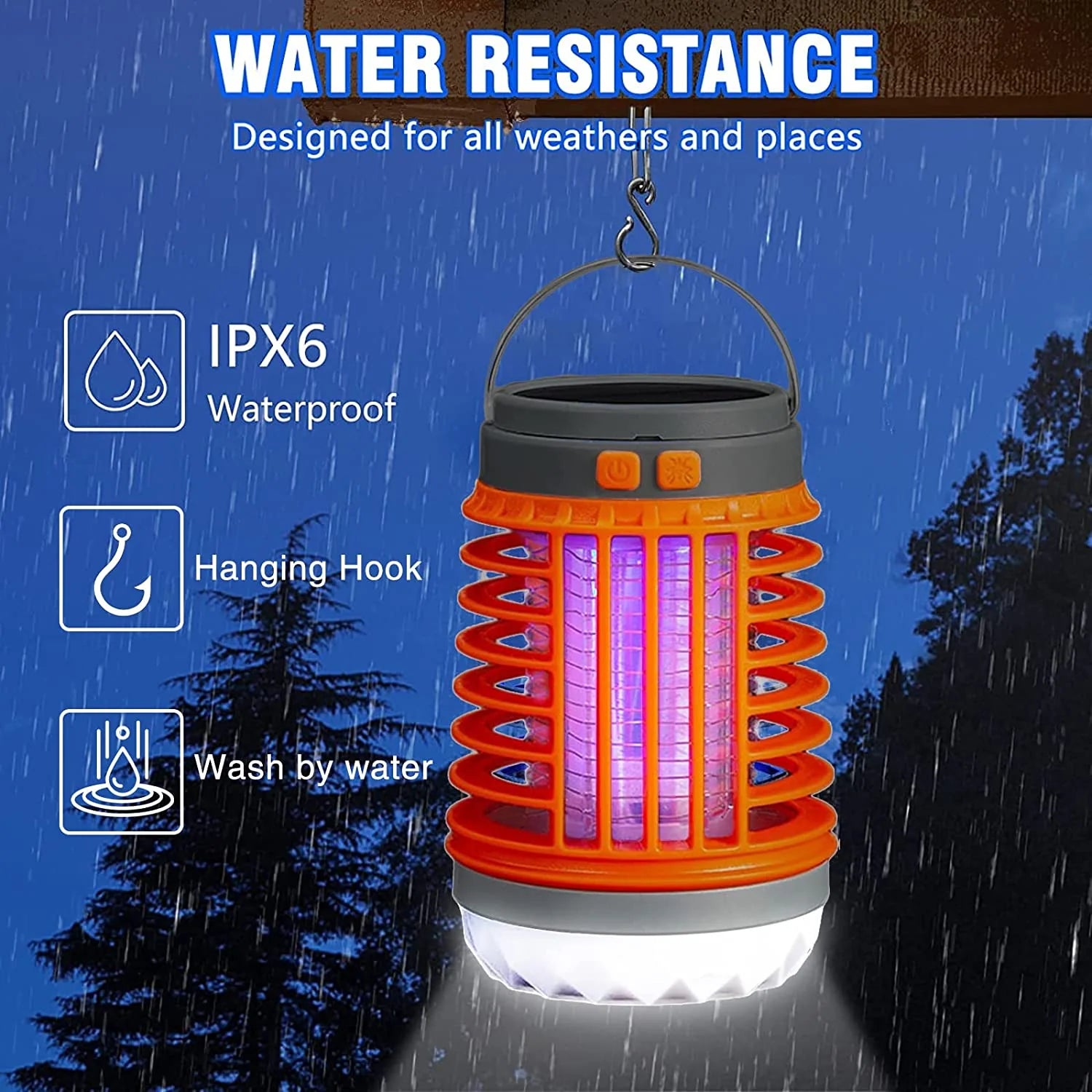Mosquito Lamp Solar & USB Charging 4,036 Sq Ft