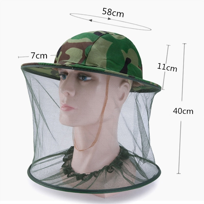 Mosquito Protection Hat Camouflage Mesh Net & UV Protection