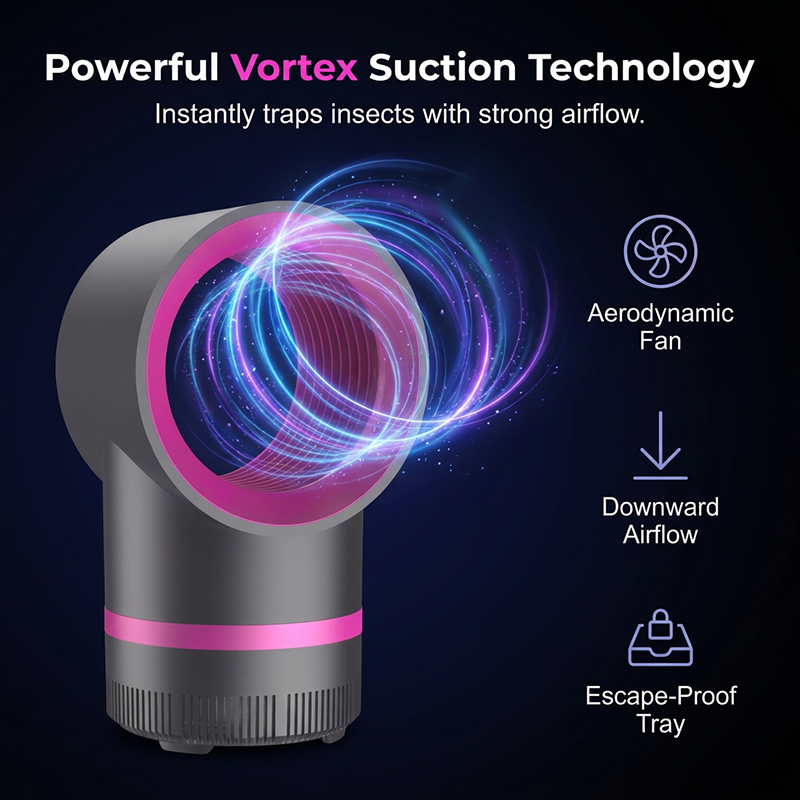 Mosquito Trap 360° Suction Chemical-Free USB-Powered