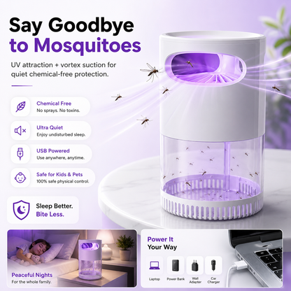 Mosquito Trap USB-Powered UV Light & Silent Fan