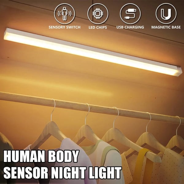 Motion Sensor LED Light USB Rechargeable Magnetic Mount