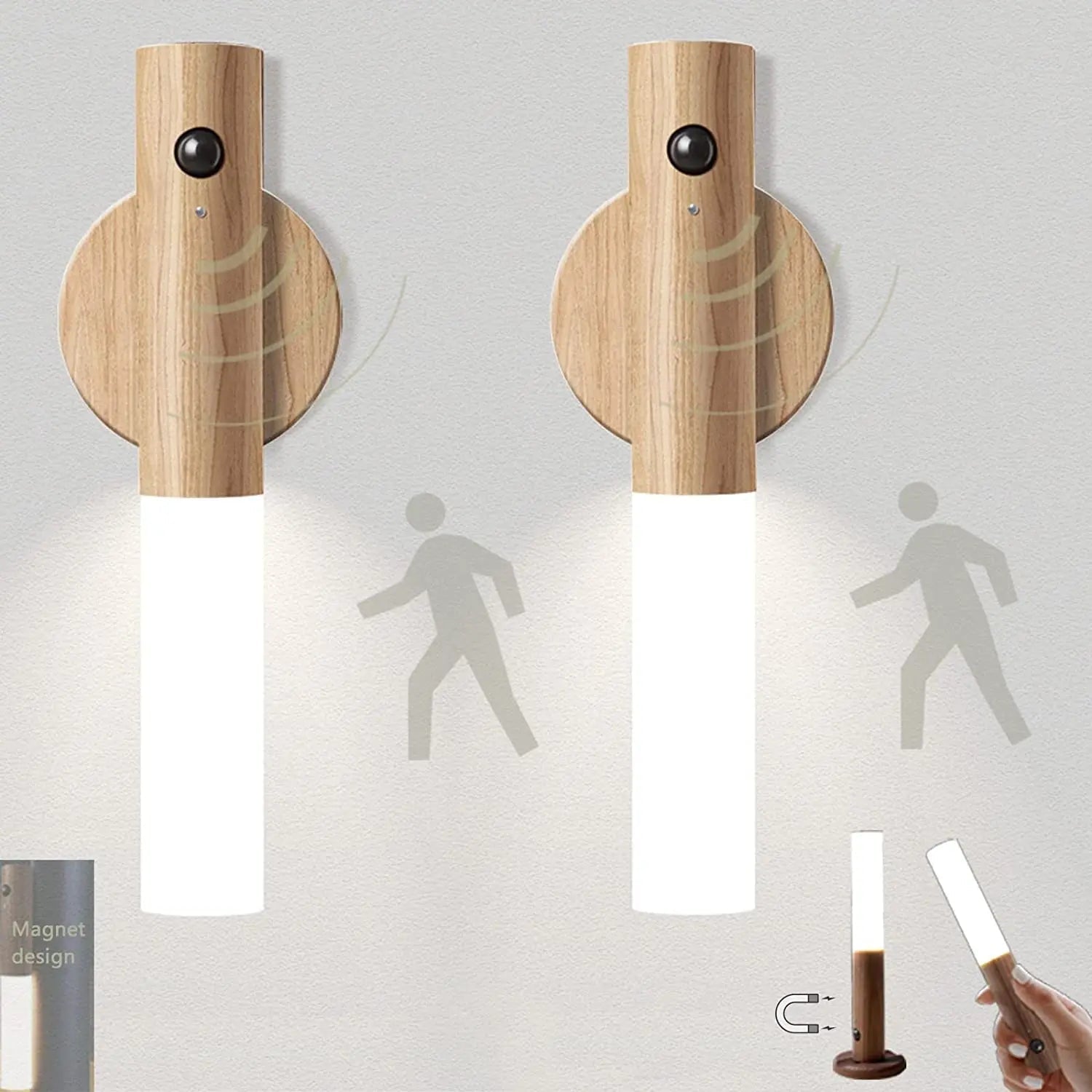 Motion Sensor Wall Lamp Rechargeable USB Magnetic Mount