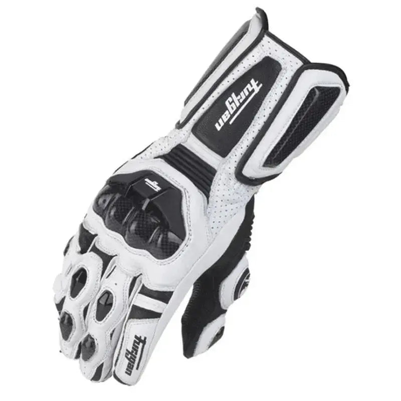 Motorcycle Gloves Leather Carbon Fiber Knuckles Touchscreen
