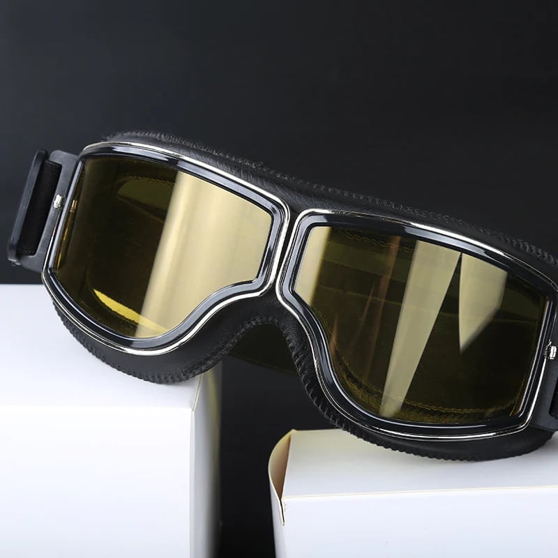 Motorcycle Goggles Impact-Resistant Polycarbonate Lenses UV Protection Adjustable Fit