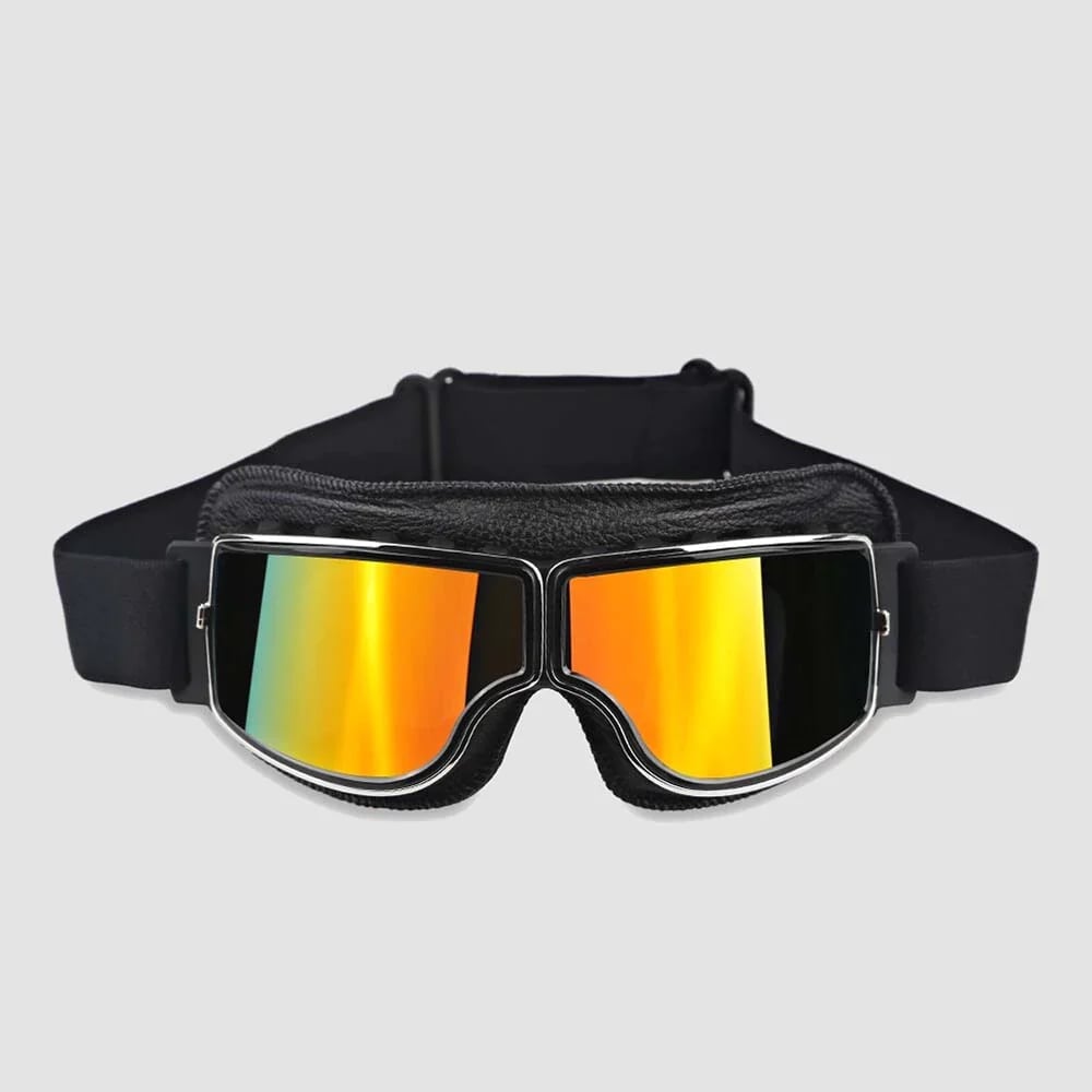 Motorcycle Goggles Impact-Resistant Polycarbonate Lenses UV Protection Adjustable Fit