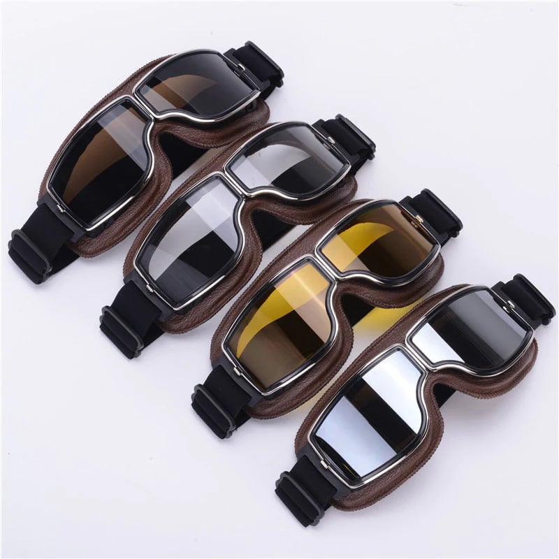 Motorcycle Goggles Impact-Resistant Polycarbonate Lenses UV Protection Adjustable Fit