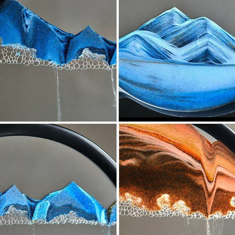 Moving Sand Picture Stress Relief Glass & ABS Frame